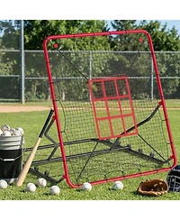 Xo 4x4.5 Ft Baseball Rebounder Net, Steel Frame Pitchback Net for Baseball Softball Training, Portable Practice Net