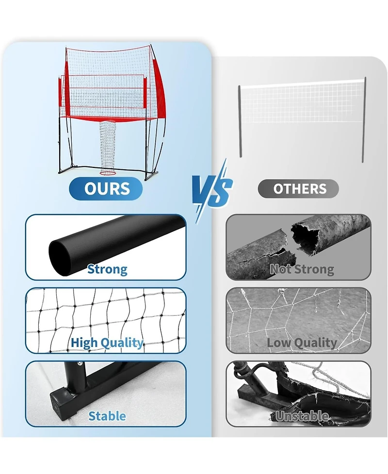 Xo 11x8 Ft Volleyball Net, Height Adjustable Portable Net with Carry Bag, Durable Training Net for Indoor Outdoor Backyard