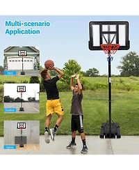 Xo Portable Basketball Hoop for Kids and Adults, Adjustable Outdoor Basketball Goal System for Backyard Driveway Indoor Play, Durable Steel Frame