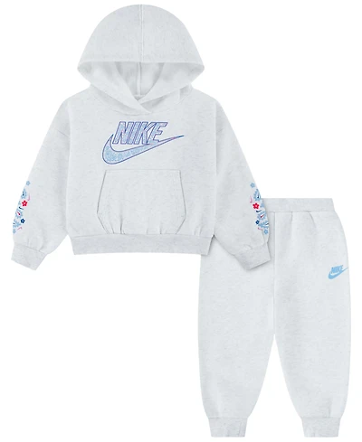 Nike Girls' 4-6X Retro Remix Hoodie and Joggers, 2-Piece Set