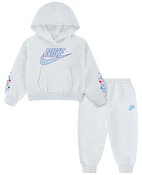 Nike Girls' 4-6X Retro Remix Hoodie and Joggers, 2-Piece Set