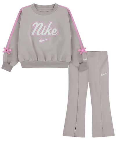 Nike Toddler Girls' 2T-4T Juxta-Girl Bow Stripe Top and Leggings, 2-Piece Set