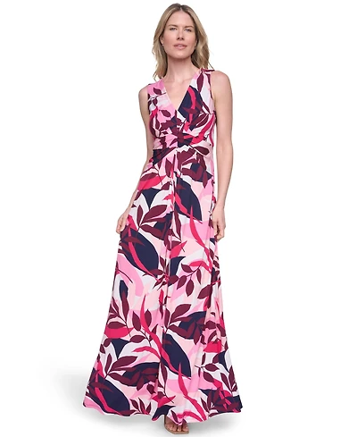 Jessica Howard Women's Sleeveless Tuck Front Maxi Dress