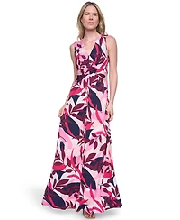 Jessica Howard Women's Sleeveless Tuck Front Maxi Dress