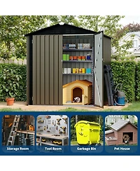 gaomon 6x4Feet Storage Shed Metal Tool Garden Shed for Garden, Backyard