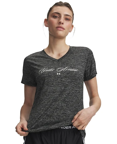 Under Armour Women's Tech Twist Script Short-Sleeve Top