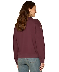 Democracy Plus Long-Sleeve Crewneck Beaded Sweatshirt