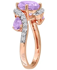 Macy's Amethyst (2-3/8 ct. t.w.) & White Topaz (5/8 Ring 18k Rose Gold-Flash Plated Silver