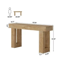 Slickblue 63 Inch Wood Sofa Table for Entryway and Living Room