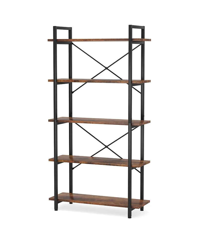 Slickblue Modern Industrial Bookshelf with Five Levels for Books and Accessoriess