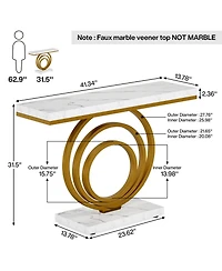 Slickblue Modern Narrow Console Table with Ring Base for Entryway and Living Room Use