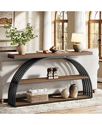 Slickblue Modern 63 Inch Sofa Table with Elegant Arched Frame Design
