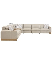 Maxyne 7-Piece L-Shape Sectional with 4 Power Motion Recliners and 1 Console, Macy's Exclusive