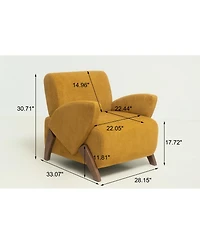 Streamdale Furniture Velvet Accent Chair with Birch Legs, Turmeric
