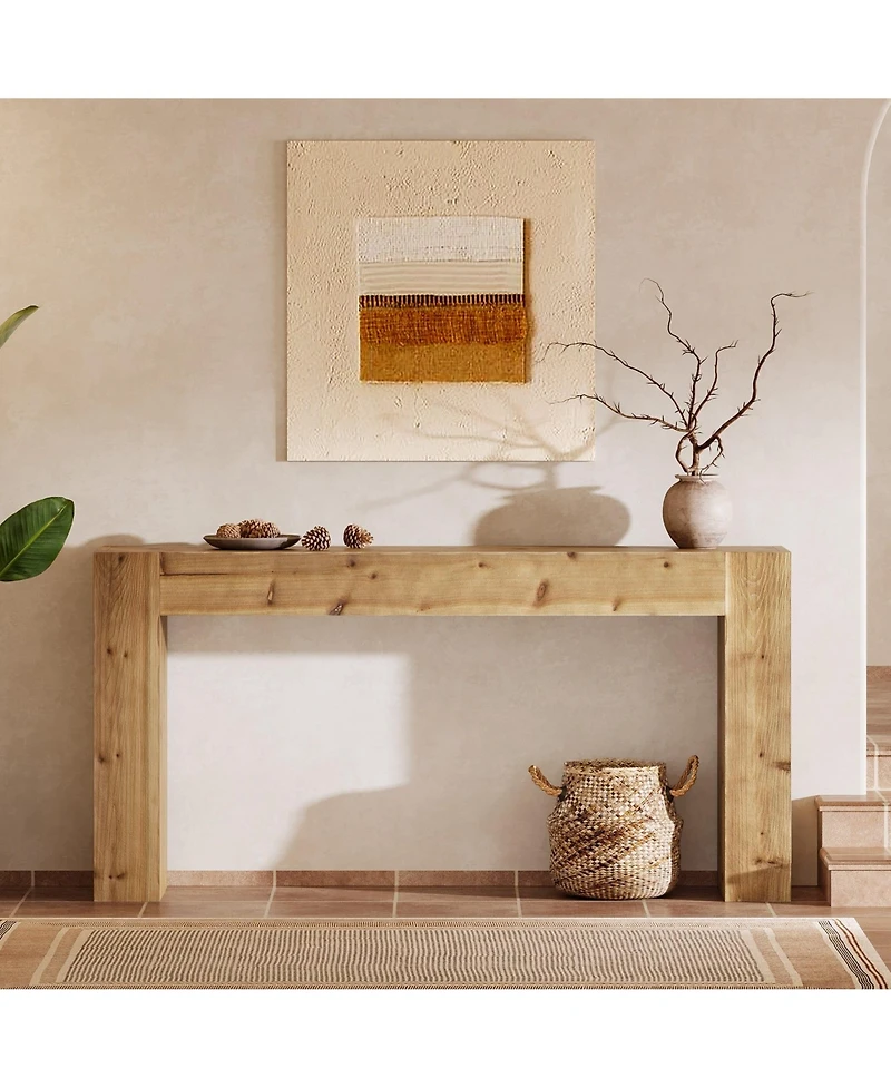 Slickblue Entryway Console Table, Solid Wood Farmhouse Sofa Table for Foyer