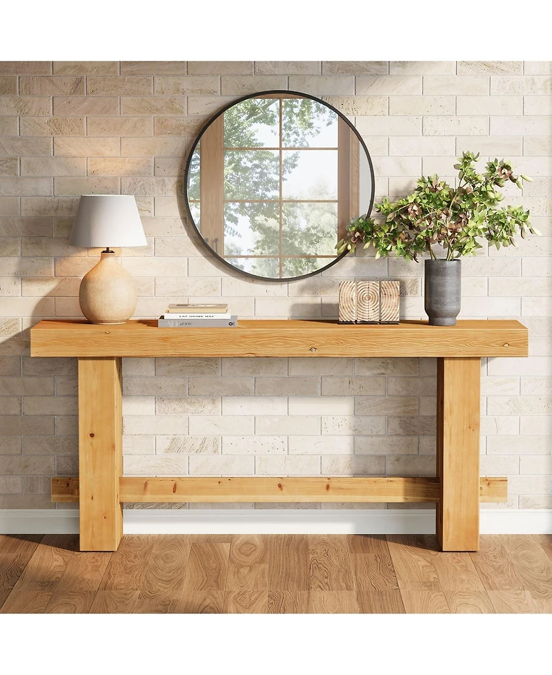 Slickblue Solid Wood Entryway Console Table, Sofa Table with Stable Legs