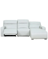 Zackary 3-Piece Leather Chaise Sofa with 2 Power Motion, Macy's Exclusive