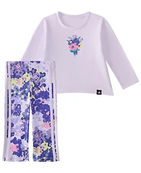 adidas Baby Girls' Long-Sleeve T-Shirt and Pants, 2-Piece Set