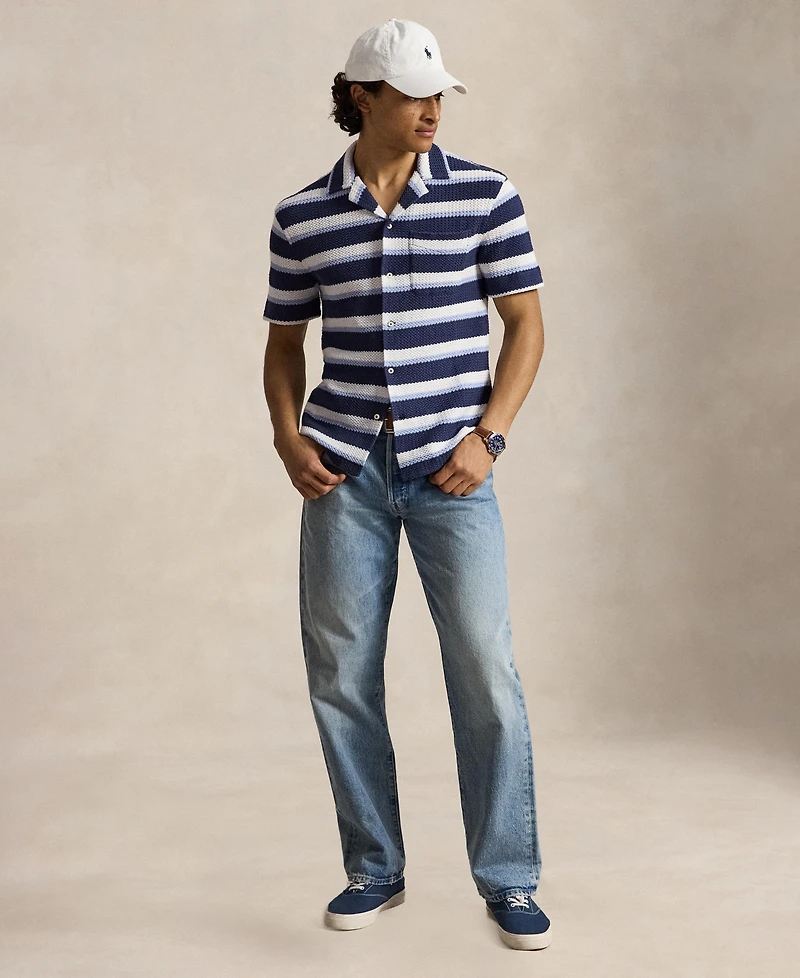 Polo Ralph Lauren Men's Striped Herringbone Camp Shirt
