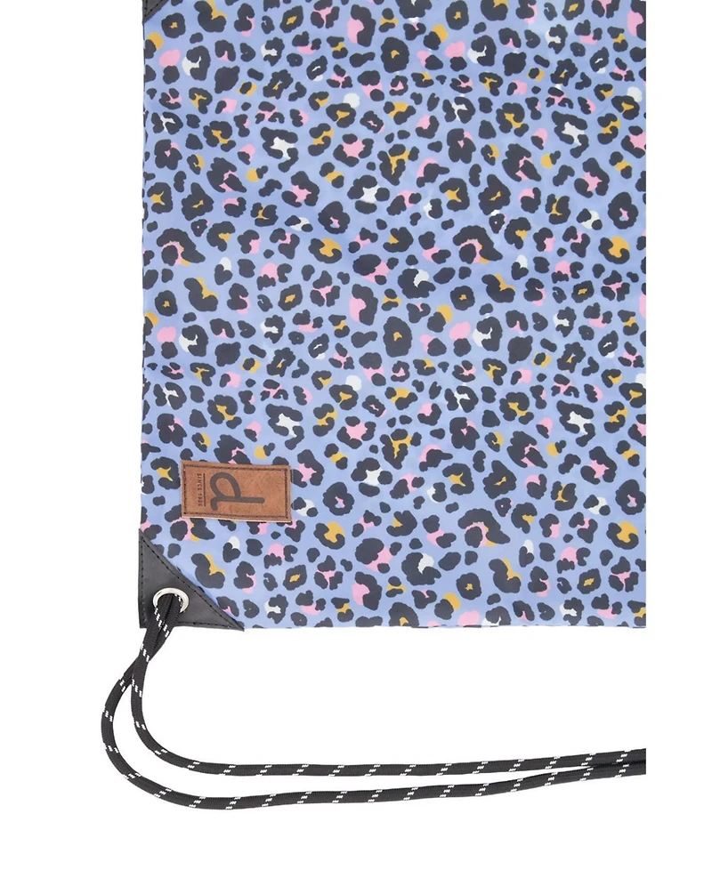 Deux par Deux Little Girl Leopard Practical Lightweight Spacious Drawstring Bag