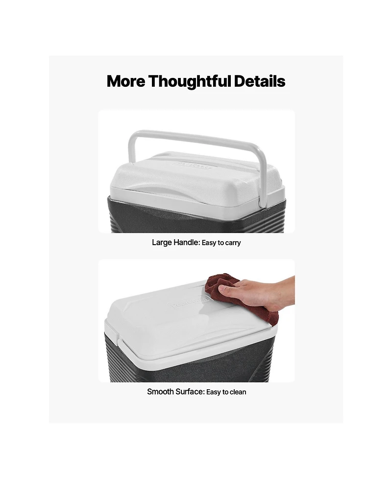 Cozito Portable Cooler, 8.5 qt Hard Cooler with Handles and Pe Pp Insulated Body