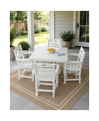 Streamdale Furniture Hdpe Outdoor Patio Dining Set with Square Table and Chairs