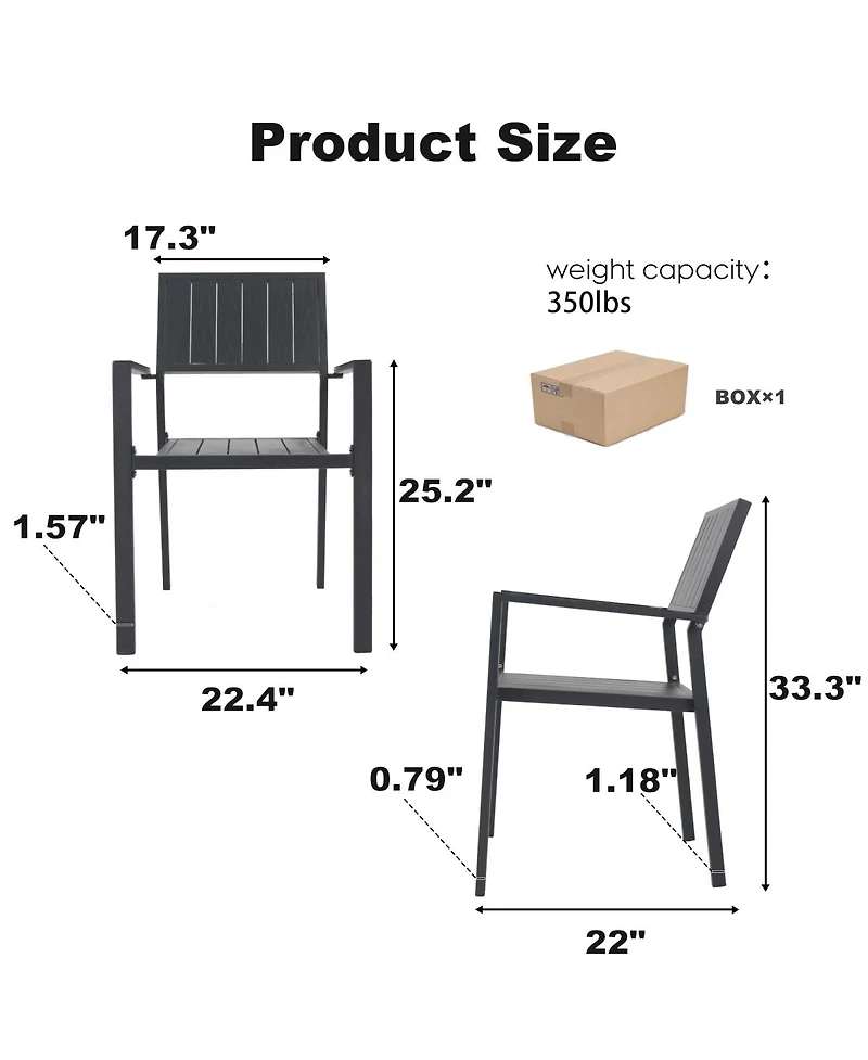 Streamdale Furniture Outdoor Patio Dining Set: Round Table and Stacking Metal Chairs