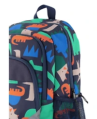 Deux par Deux Little Boy Dinosaur Lightweight Spacious Backpack