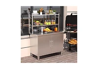 Aecojoy Stainless Steel Table with Cabinet 40"x20" Prep Table for Commercial Kitchen Countertop
