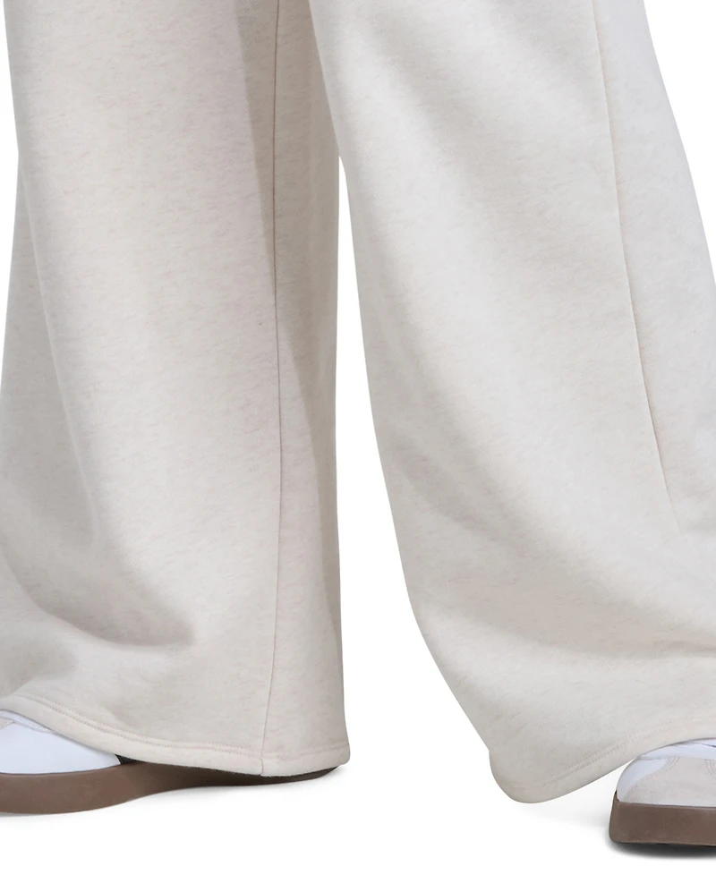 adidas Girls' 7-16 Elastic Waistband Wide Leg Heather Pants