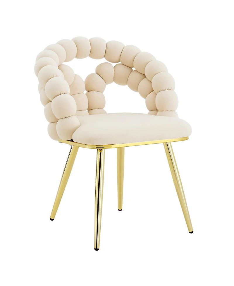 Streamdale Furniture Modern Velvet Bubble Back Dining Chairs with Legs, Set of 2
