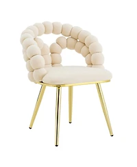 Streamdale Furniture Modern Velvet Bubble Back Dining Chairs with Legs, Set of 2