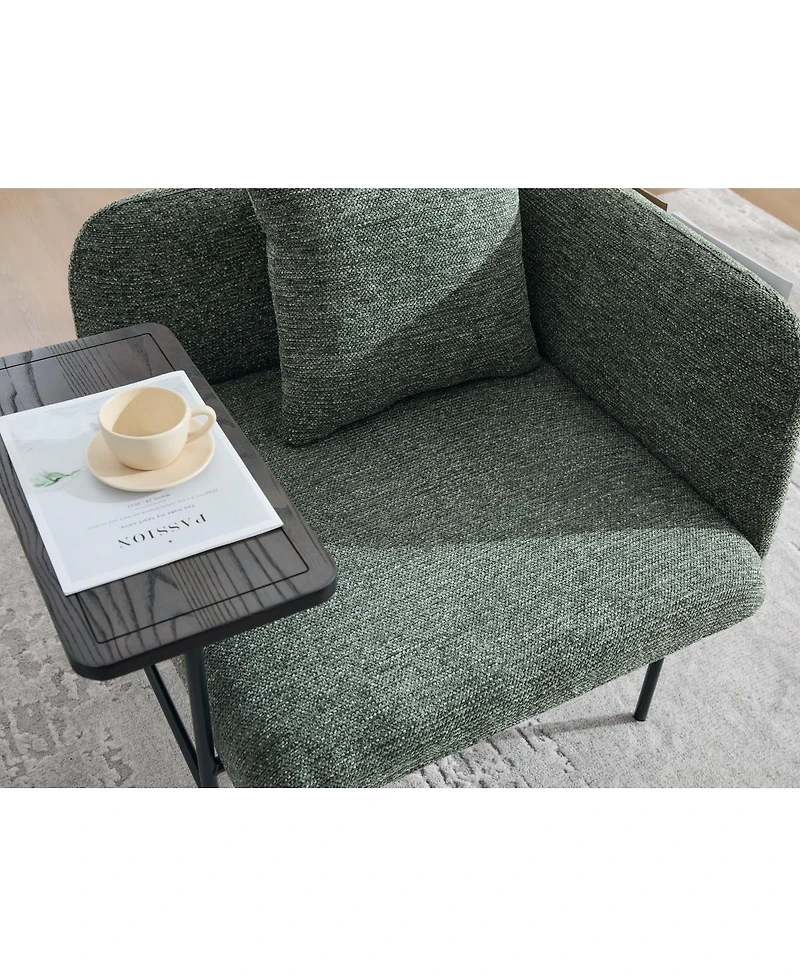 Streamdale Furniture Modern Upholstered Lounge Chair with Side Table and Storage Pockets
