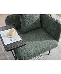 Streamdale Furniture Modern Upholstered Lounge Chair with Side Table and Storage Pockets
