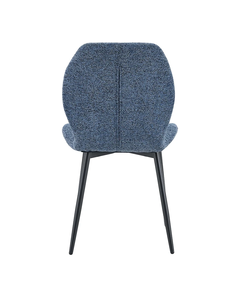 Streamdale 4 Pack Modern Minimalist Smog Fabric Dining Chairs with Metal Legs