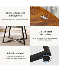 Yiortwo Outdoor Coffee Table with Storage Shelf for 4 to 6 People Round Patio Accent