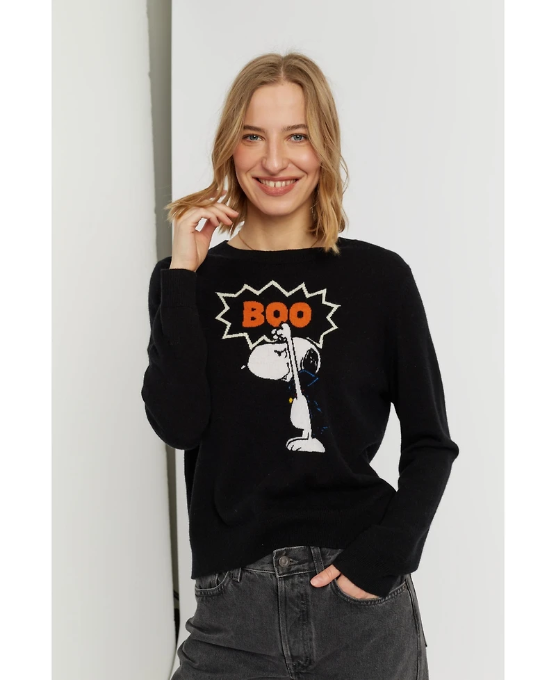 Chinti & Parker Women's Wool-Cashmere Snoopy Boo Sweater