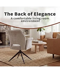 Streamdale Furniture Set of 2 Modern Fabric Rotating Dining Chairs