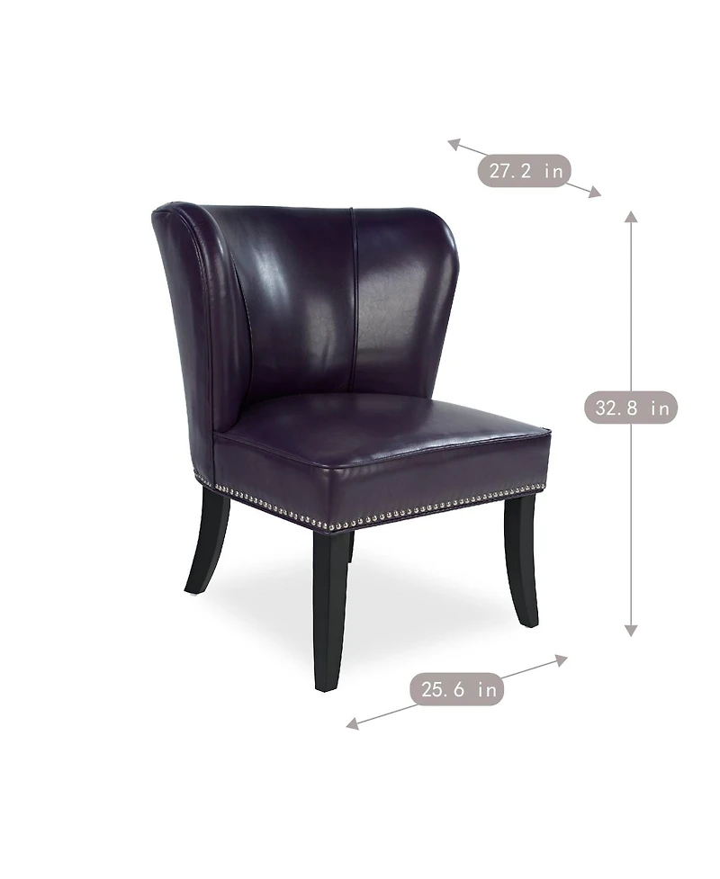 Streamdale Furniture Pu Leather Accent Chair with Rivet Trim