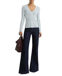 Reiss Women's Open-Stitch V-Neck Jumper
