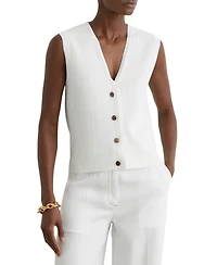 Reiss Women's Textured-Knit Button-Through Waist Sweater