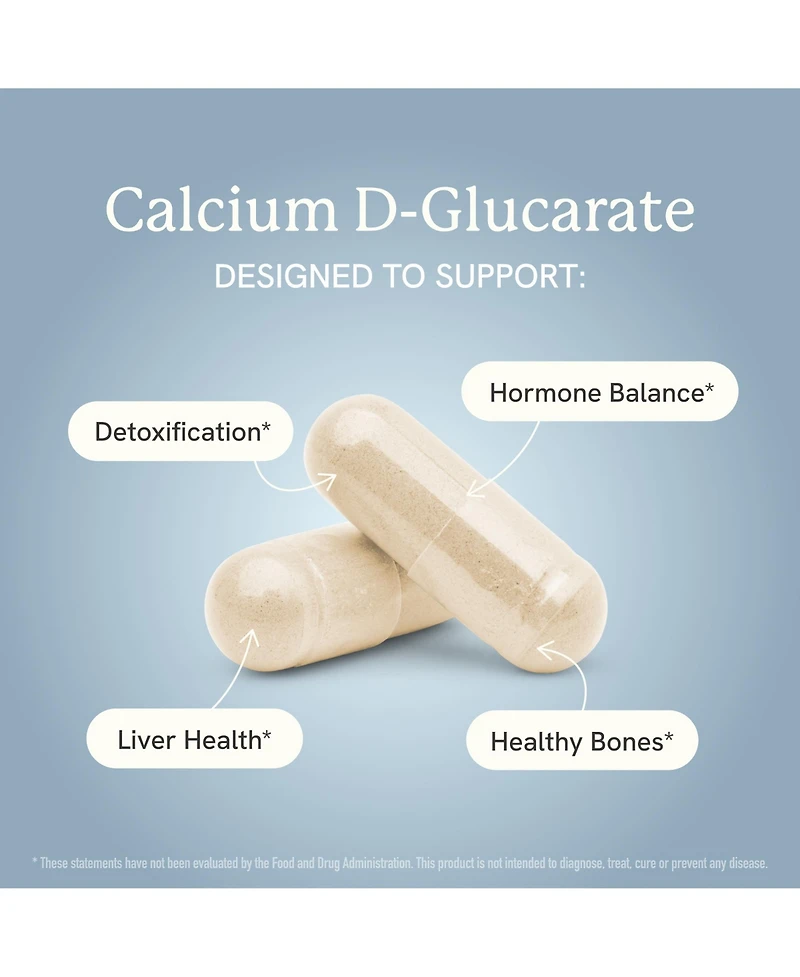 SMNutrition Calcium D-Glucarate 500mg Supplement for Hormone and Liver Support, 180 Capsules