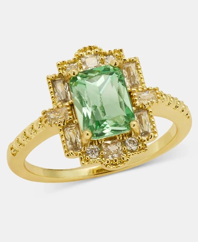 Charter Club Green Crystal Emerald-Cut Ring, Macy's Exclusive