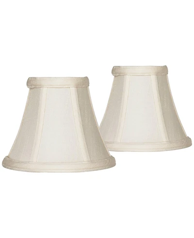 Imperial Shade Set of 2 Bell Lamp Shades Cream Small 3" Top x 6" Bottom x 5" High Candelabra Clip-On Fitting