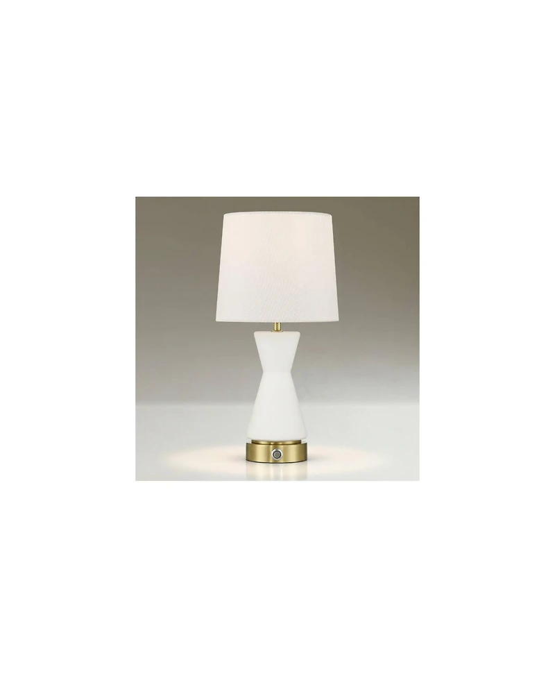 Possini Euro Design Possini Euro Rommy 16"H White Glass Battery Powered Accent Table Lamp