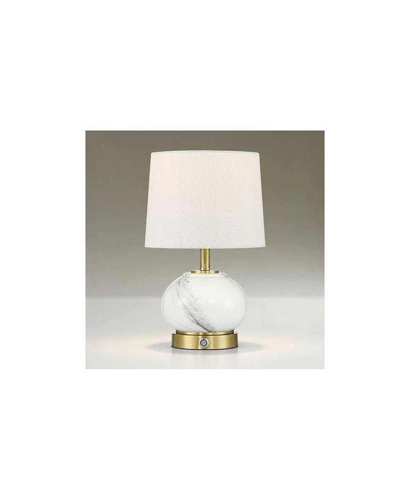 Possini Euro Design Possini Euro Liana 14 3/4"H Gray White Glass Battery Power Accent Lamp