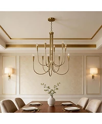 Tribesigns 10-Light Modern Chandelier, U-Shaped Arms Chandelier Light Fixture for Living Room Bedroom Dining Room Entryway Hallway