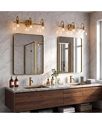 Tribesigns Bathroom Light Fixtures,3-Light Bathroom Vanity Lights Over Mirror with Clear Glass Shade, Vanity Light for Bedroom Living Room