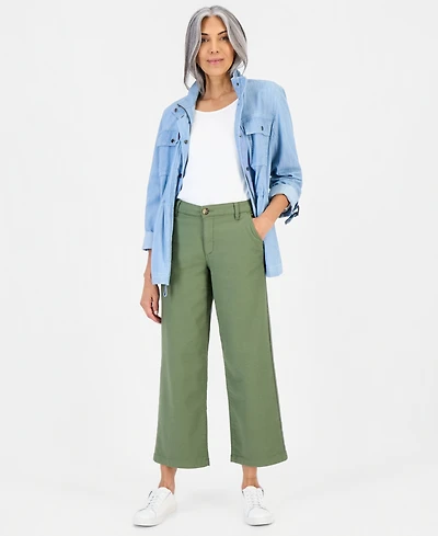 Style & Co Women's High Stretch High-Rise Cropped Wide-Leg Pants, Macy's Exclusive