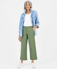Style & Co Women's High Stretch High-Rise Cropped Wide-Leg Pants, Macy's Exclusive